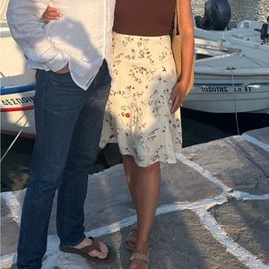 M.M. Lafluer light pink floral skirt